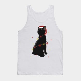 Christmas Lights Cat Tank Top